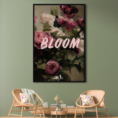 Floral Wall Art Print, Altered Art, Floral Wall Decor, Bedroom Print, Pink Print, Framed Canvas Prints Wall Art