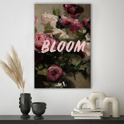 Floral Wall Art Print, Altered Art, Floral Wall Decor, Bedroom Print, Pink Print, Canvas Prints Wall Art