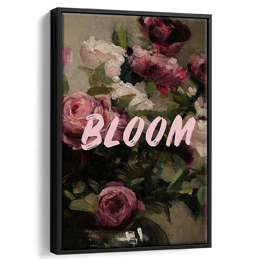 Floral Wall Art Print, Altered Art, Floral Wall Decor, Bedroom Print, Pink Print, Framed Canvas Prints Wall Art