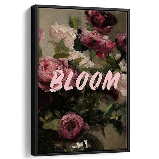 Floral Wall Art Print, Altered Art, Floral Wall Decor, Bedroom Print, Pink Print, Framed Canvas Prints Wall Art