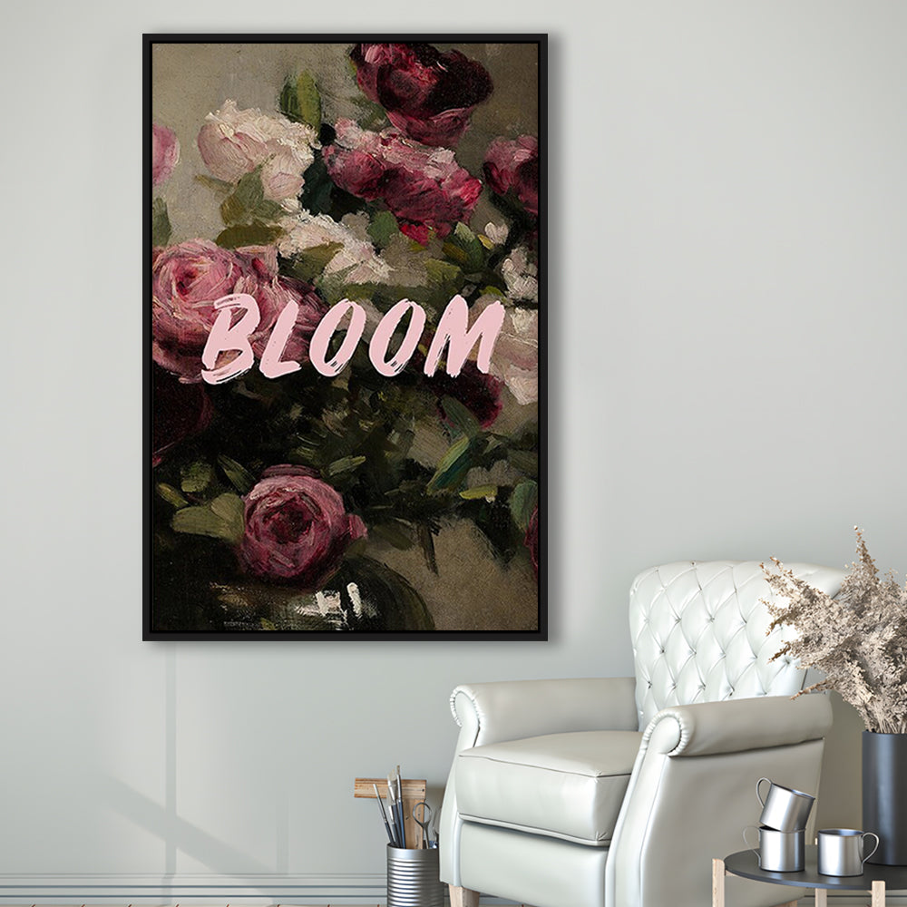 Floral Wall Art Print, Altered Art, Floral Wall Decor, Bedroom Print, Pink Print, Framed Canvas Prints Wall Art