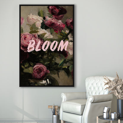 Floral Wall Art Print, Altered Art, Floral Wall Decor, Bedroom Print, Pink Print, Framed Canvas Prints Wall Art