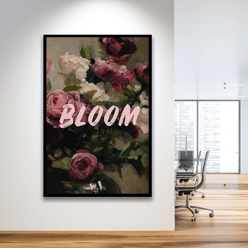 Floral Wall Art Print, Altered Art, Floral Wall Decor, Bedroom Print, Pink Print, Framed Art Prints Wall Decor