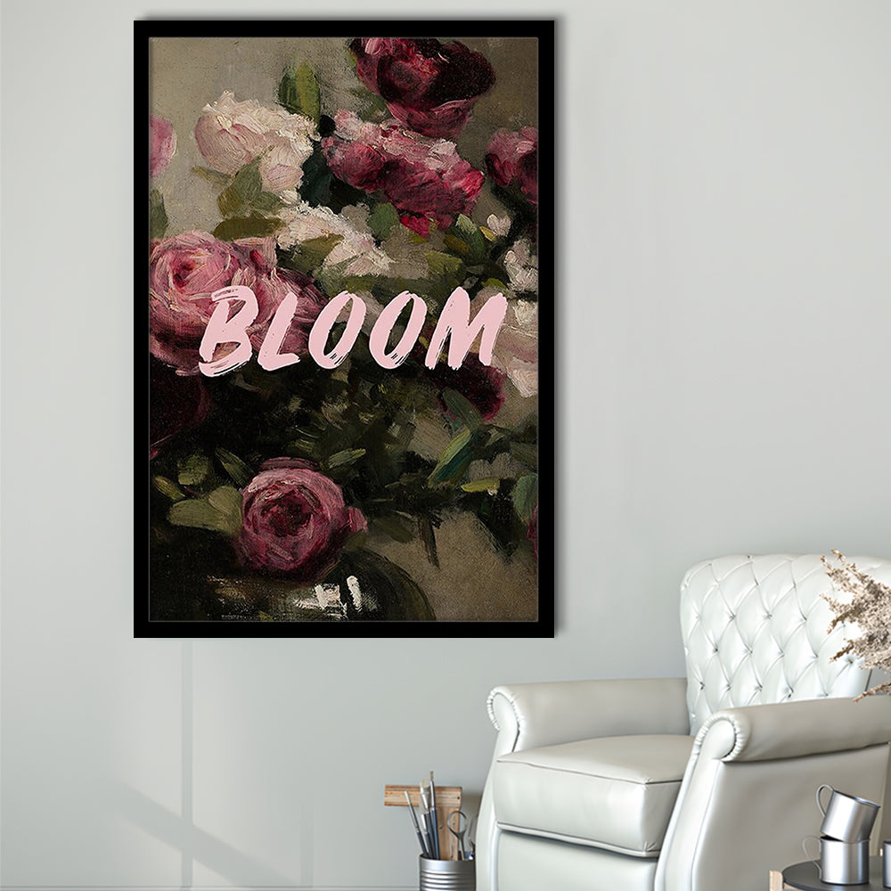Floral Wall Art Print, Altered Art, Floral Wall Decor, Bedroom Print, Pink Print, Framed Art Prints Wall Decor