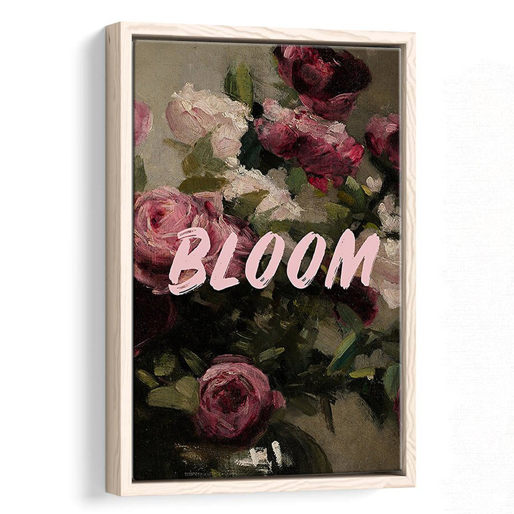 Floral Wall Art Print, Altered Art, Floral Wall Decor, Bedroom Print, Pink Print, Framed Canvas Prints Wall Art