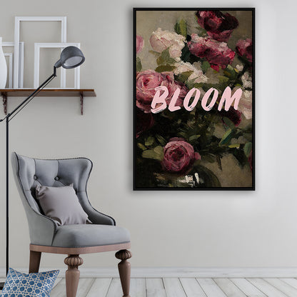 Floral Wall Art Print, Altered Art, Floral Wall Decor, Bedroom Print, Pink Print, Framed Canvas Prints Wall Art