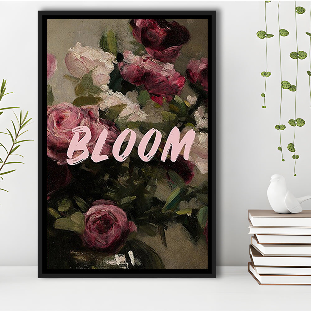 Floral Wall Art Print, Altered Art, Floral Wall Decor, Bedroom Print, Pink Print, Framed Canvas Prints Wall Art