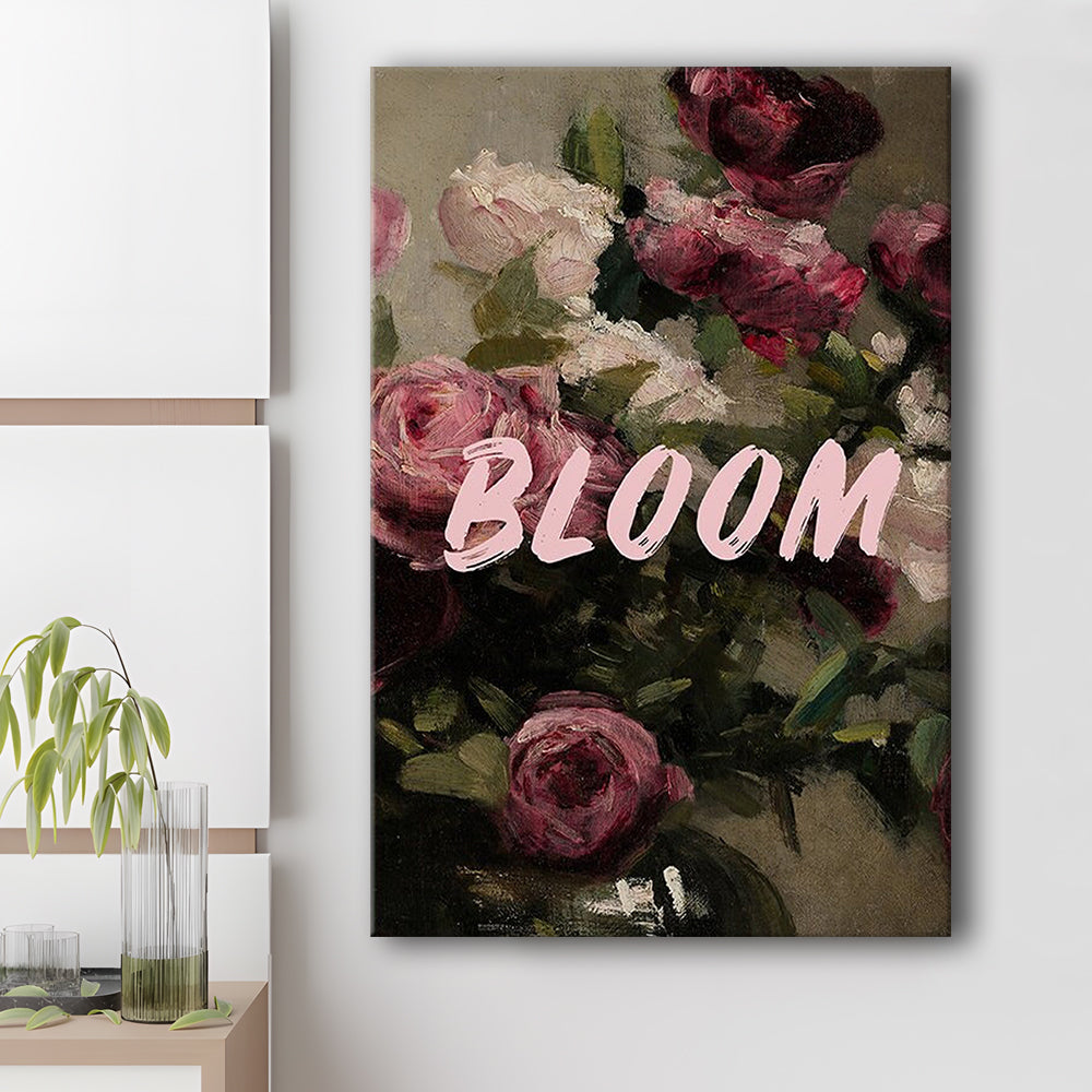 Floral Wall Art Print, Altered Art, Floral Wall Decor, Bedroom Print, Pink Print, Canvas Prints Wall Art