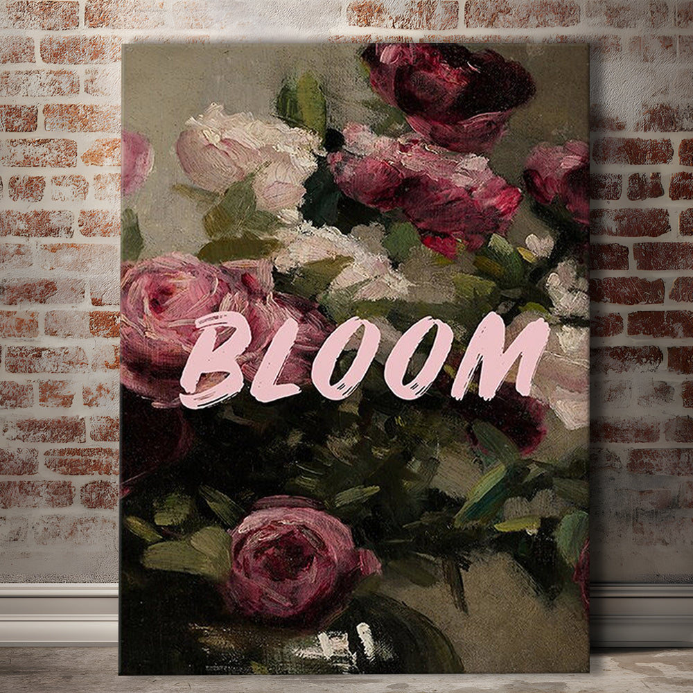 Floral Wall Art Print, Altered Art, Floral Wall Decor, Bedroom Print, Pink Print, Canvas Prints Wall Art