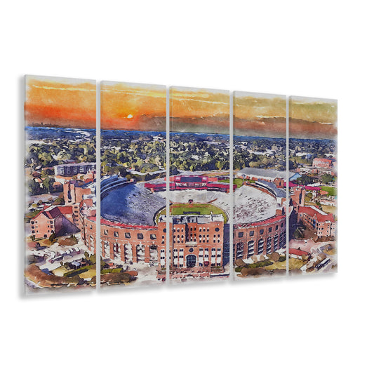 Florida State Seminoles, Doak Campbell Painting Stadium Watercolor, Sport Art, Extra Large Canvas Print Wall Art