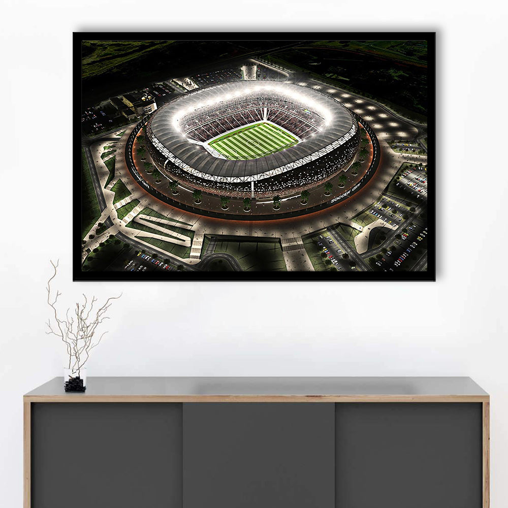 Fnb Stadium, Stadium Canvas, Sport Art, Gift for him, Framed Art Print Wall Decor, Picture Framed