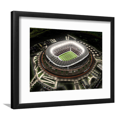 Fnb Stadium, Stadium Canvas, Sport Art, Gift for him, White Border Framed Art Print Wall Decor