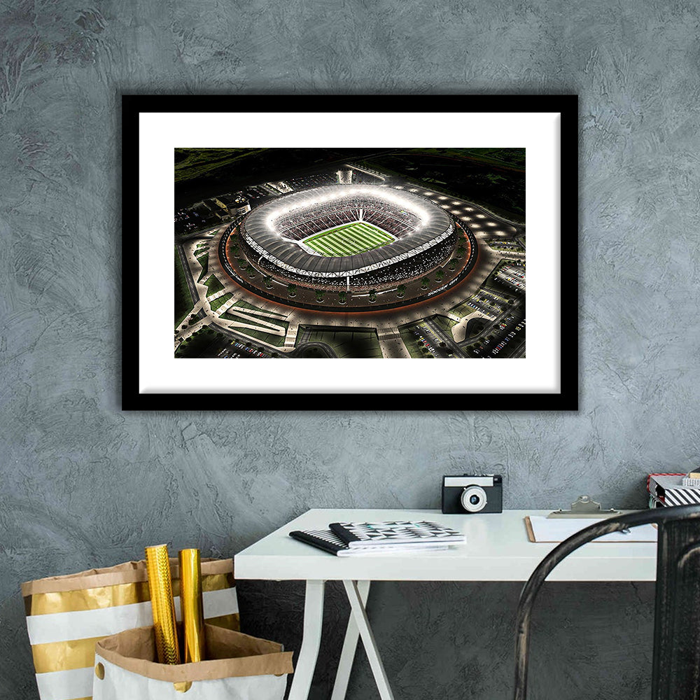 Fnb Stadium, Stadium Canvas, Sport Art, Gift for him, White Border Framed Art Print Wall Decor