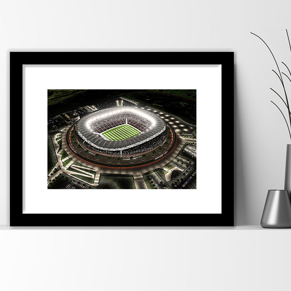 Fnb Stadium, Stadium Canvas, Sport Art, Gift for him, White Border Framed Art Print Wall Decor