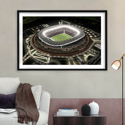 Fnb Stadium, Stadium Canvas, Sport Art, Gift for him, White Border Framed Art Print Wall Decor