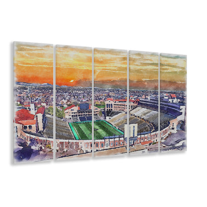 Folsom Field WaterColor, Boulder Colorado Watercolor, Sport Art, Extra Large Canvas Print Wall Art