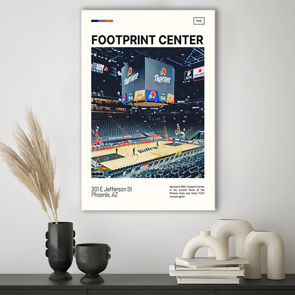 Footprint Center Print, Phoenix Suns Stadium Canvas Art, Fan Gifts, Sport Art, Canvas Print Wall Art