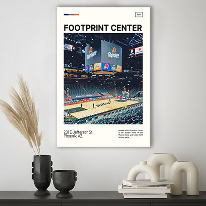 Footprint Center Print, Phoenix Suns Stadium Canvas Art, Fan Gifts, Sport Art, Canvas Print Wall Art