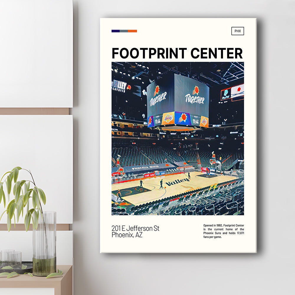 Footprint Center Print, Phoenix Suns Stadium Canvas Art, Fan Gifts, Sport Art, Canvas Print Wall Art