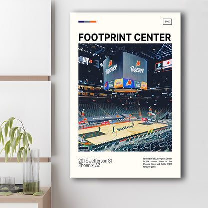 Footprint Center Print, Phoenix Suns Stadium Canvas Art, Fan Gifts, Sport Art, Canvas Print Wall Art