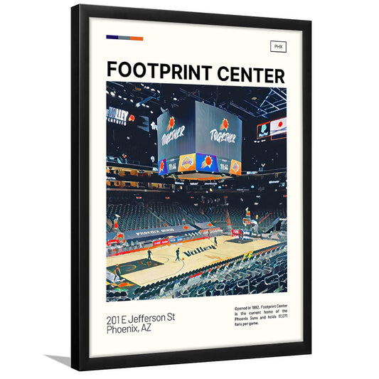 Footprint Center Print, Phoenix Suns Stadium Art, Gifts for him, Sport Art, Framed Art Print Wall Decor