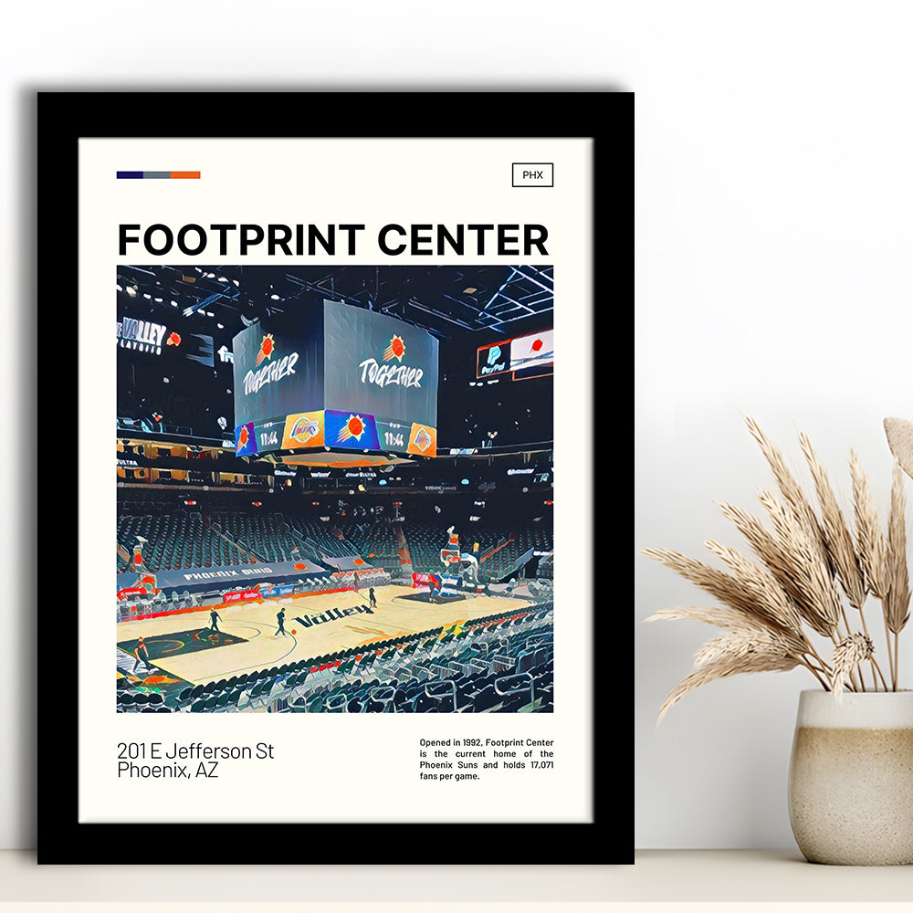 Footprint Center Print, Phoenix Suns Stadium Art, Gifts for him, Sport Art, Framed Art Print Wall Decor