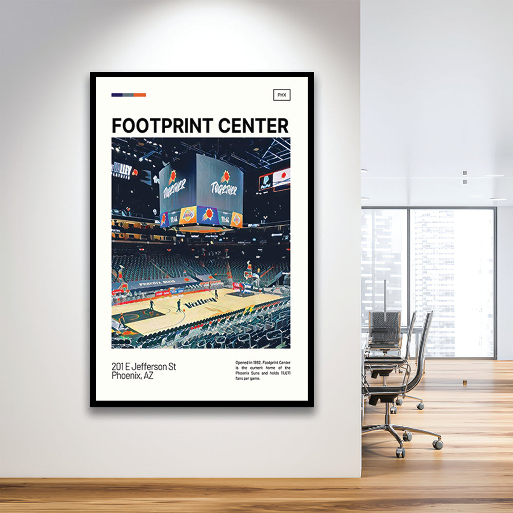 Footprint Center Print, Phoenix Suns Stadium Art, Gifts for him, Sport Art, Framed Art Print Wall Decor