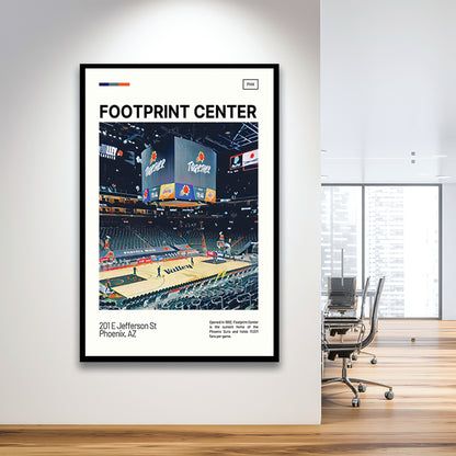 Footprint Center Print, Phoenix Suns Stadium Art, Gifts for him, Sport Art, Framed Art Print Wall Decor