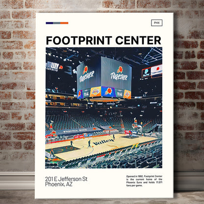 Footprint Center Print, Phoenix Suns Stadium Canvas Art, Fan Gifts, Sport Art, Canvas Print Wall Art