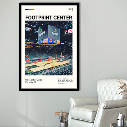 Footprint Center Print, Phoenix Suns Stadium Art, Gifts for him, Sport Art, Framed Art Print Wall Decor