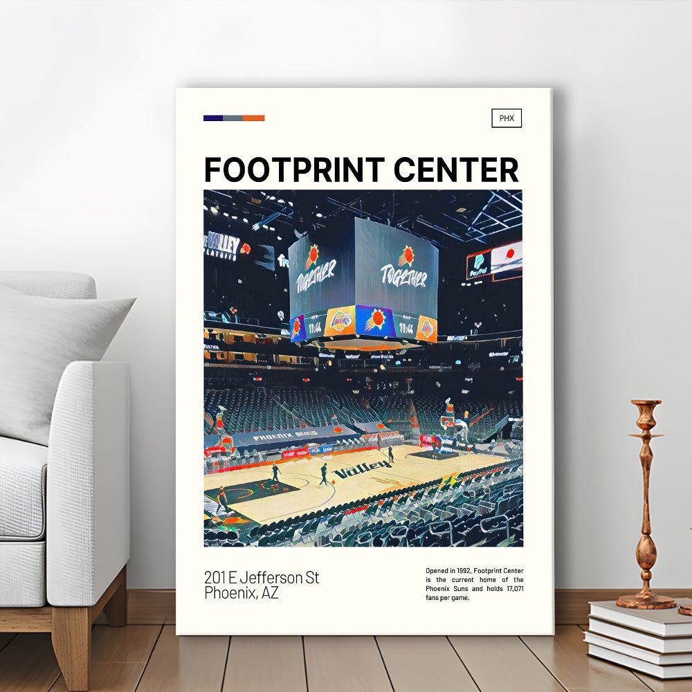 Footprint Center Print, Phoenix Suns Stadium Canvas Art, Fan Gifts, Sport Art, Canvas Print Wall Art