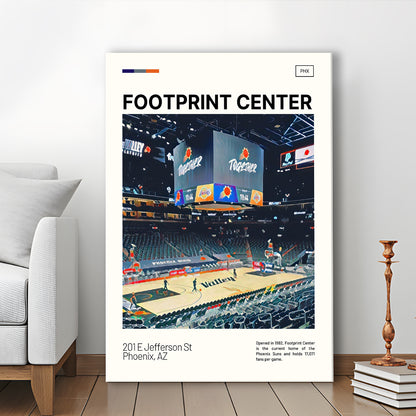Footprint Center Print, Phoenix Suns Stadium Canvas Art, Fan Gifts, Sport Art, Canvas Print Wall Art