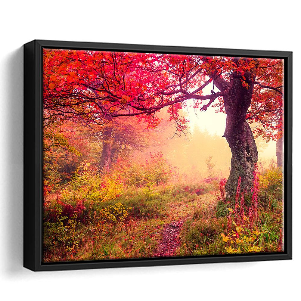 Forest Canvas Print Majestic Landscape Forest Wall Decor, Framed Canvas Print Wall Art, Floating Frame