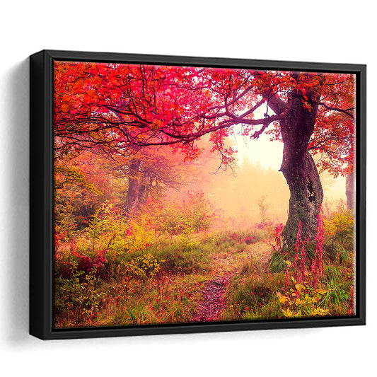 Forest Canvas Print Majestic Landscape Forest Wall Decor, Framed Canvas Print Wall Art, Floating Frame