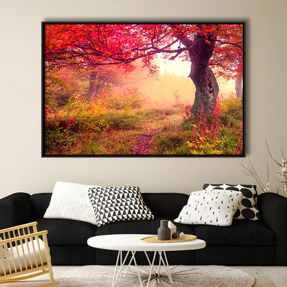 Forest Canvas Print Majestic Landscape Forest Wall Decor, Framed Canvas Print Wall Art, Floating Frame