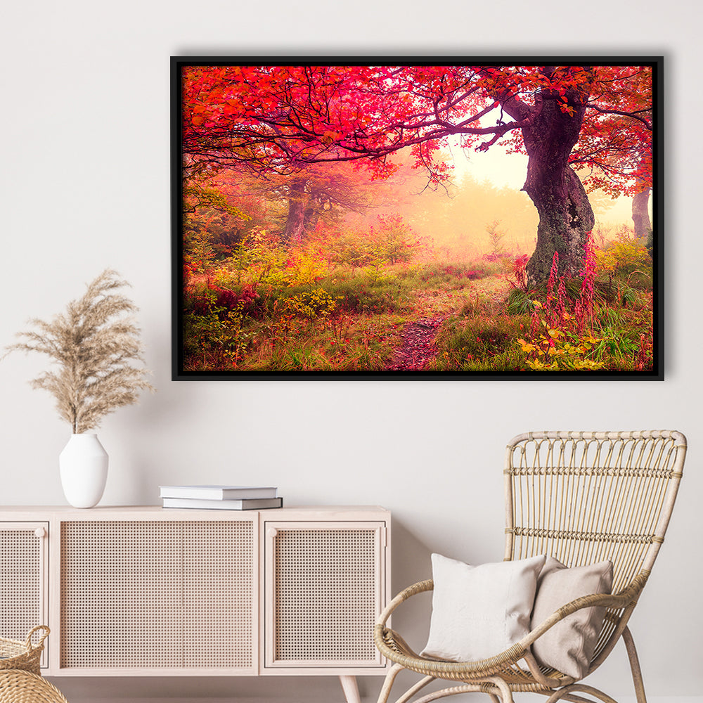 Forest Canvas Print Majestic Landscape Forest Wall Decor, Framed Canvas Print Wall Art, Floating Frame