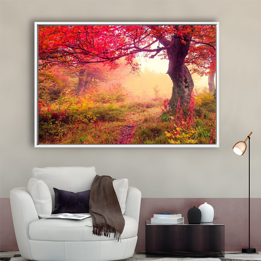 Forest Canvas Print Majestic Landscape Forest Wall Decor, Framed Canvas Print Wall Art, Floating Frame
