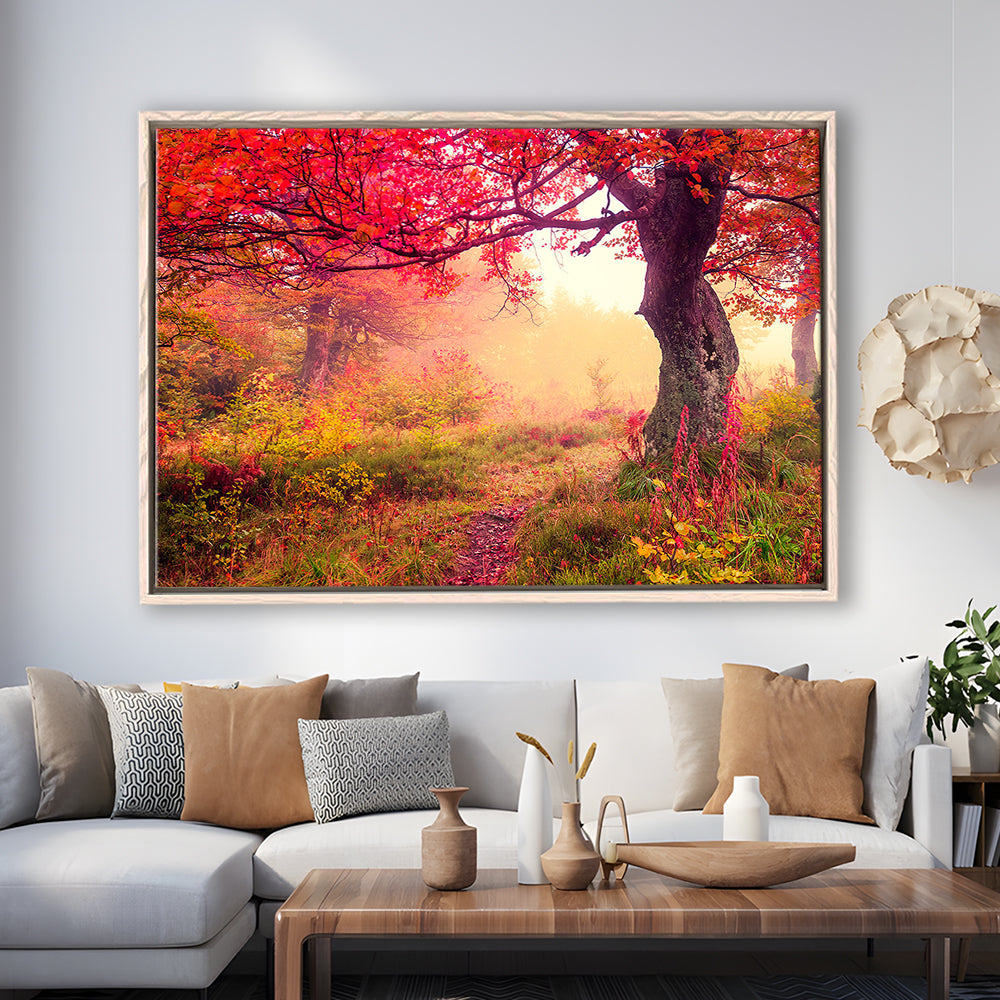 Forest Canvas Print Majestic Landscape Forest Wall Decor, Framed Canvas Print Wall Art, Floating Frame