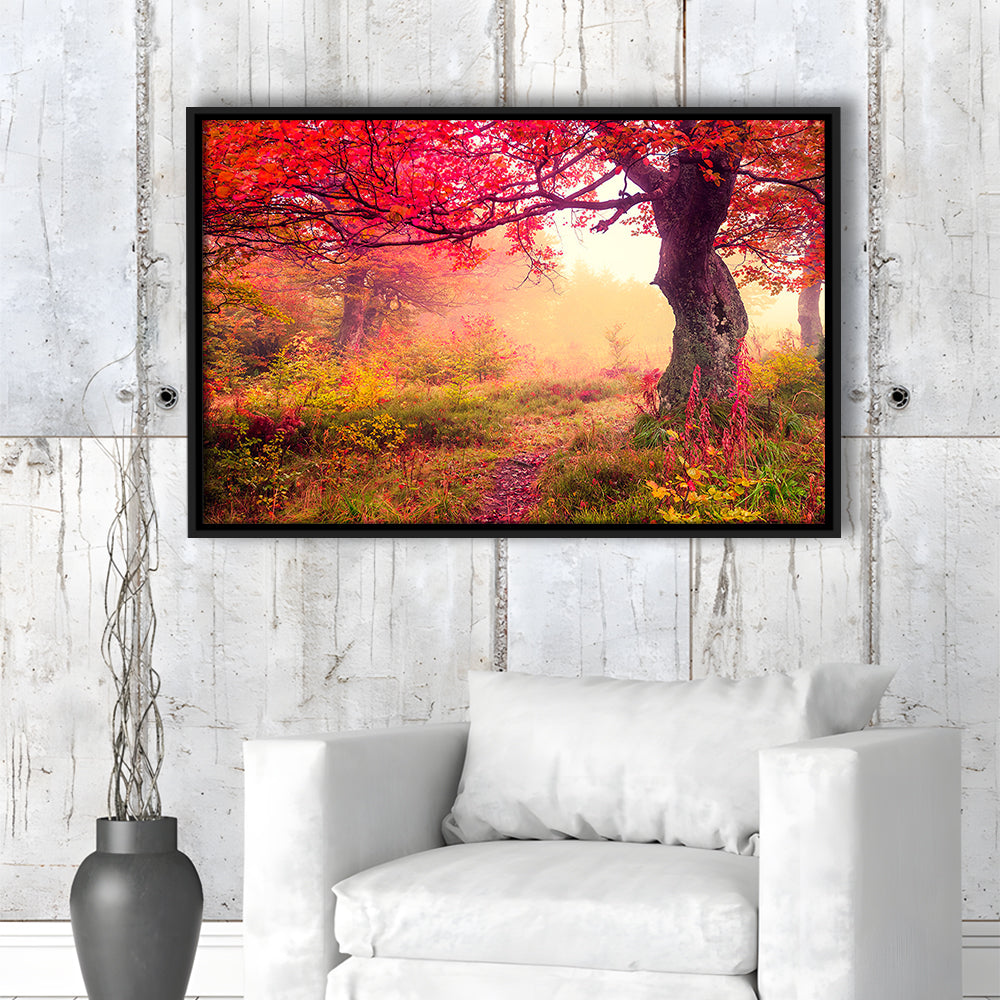 Forest Canvas Print Majestic Landscape Forest Wall Decor, Framed Canvas Print Wall Art, Floating Frame