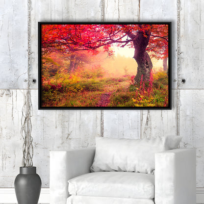 Forest Canvas Print Majestic Landscape Forest Wall Decor, Framed Canvas Print Wall Art, Floating Frame