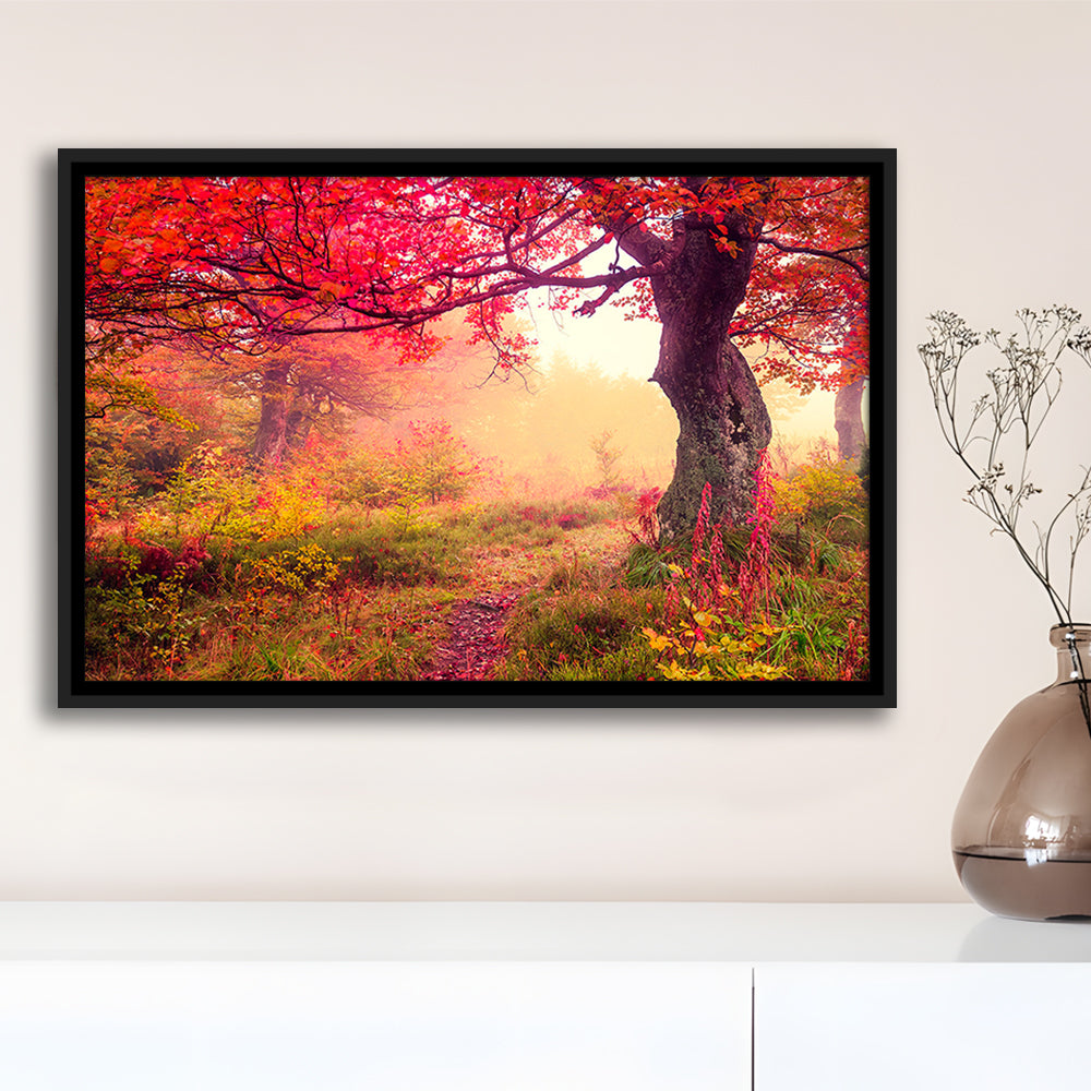 Forest Canvas Print Majestic Landscape Forest Wall Decor, Framed Canvas Print Wall Art, Floating Frame