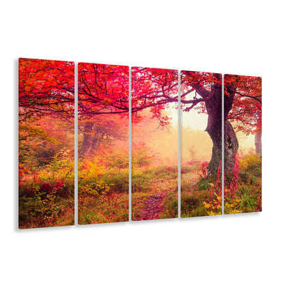 Forest canvas print Majestic landscape Forest wall decor, 5 Panel B Canvas Print Wall Art, Extra Large Canvas