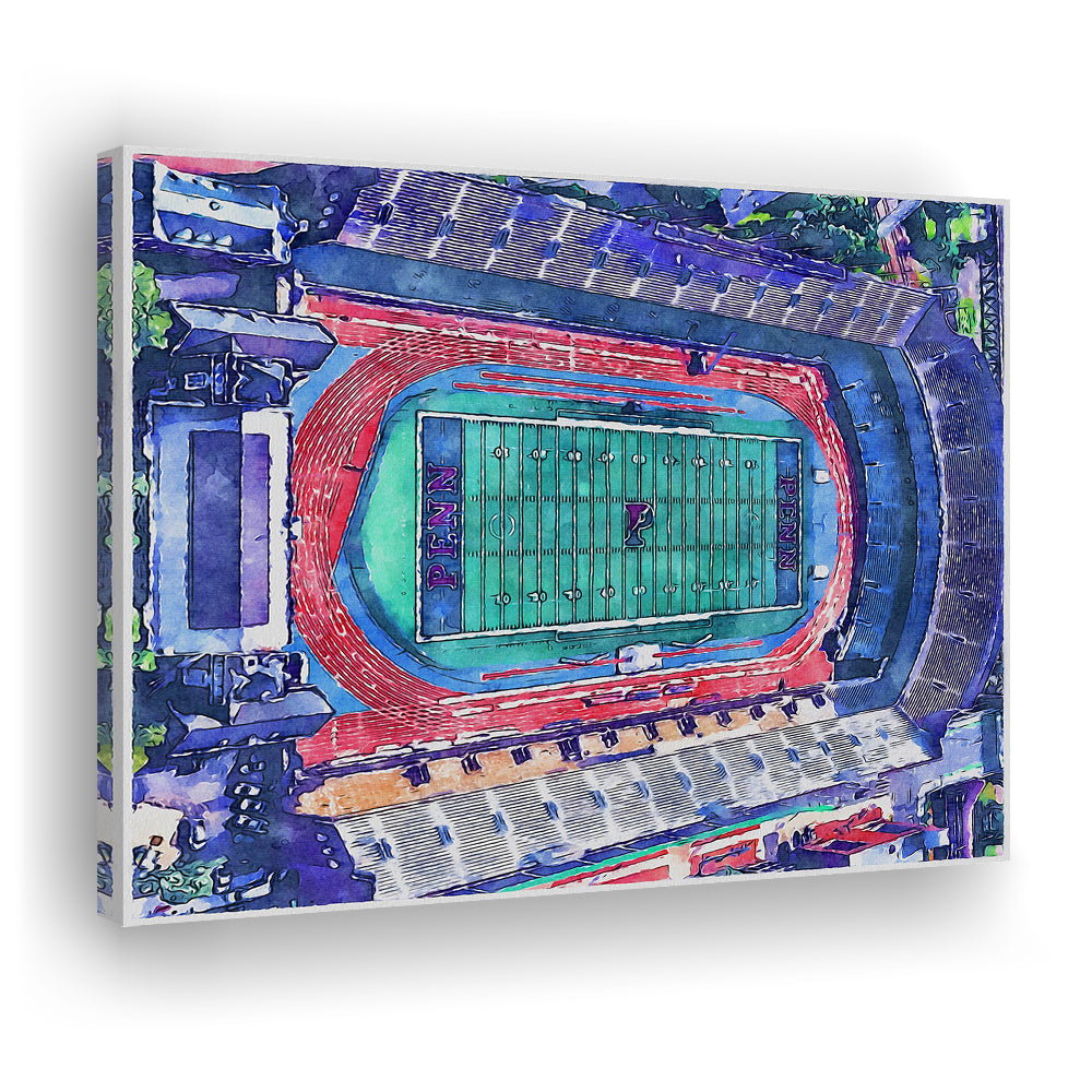 Franklin Field WaterColor, Philadelphia Pennsylvania Watercolor, Sport Art, Gifts for him, Canvas Print Wall Art
