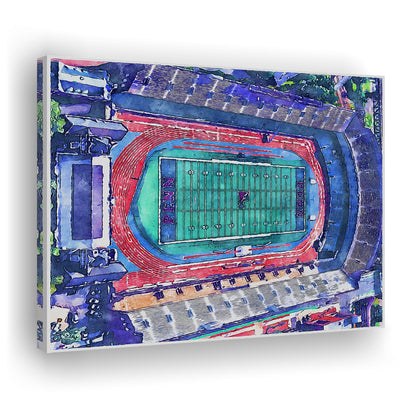 Franklin Field WaterColor, Philadelphia Pennsylvania Watercolor, Sport Art, Gifts for him, Canvas Print Wall Art