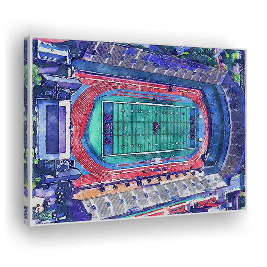 Franklin Field WaterColor, Philadelphia Pennsylvania Watercolor, Sport Art, Gifts for him, Canvas Print Wall Art