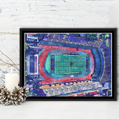 Franklin Field WaterColor, Philadelphia Pennsylvania Watercolor, Sport Gift Art, Framed Canvas Print Wall Art