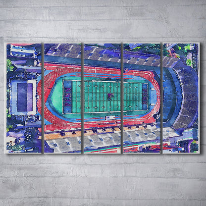 Franklin Field WaterColor, Philadelphia Pennsylvania Watercolor, Sport Art, Extra Large Canvas Print Wall Art