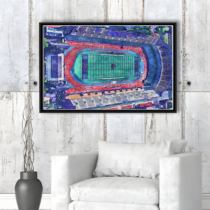 Franklin Field WaterColor, Philadelphia Pennsylvania Watercolor, Sport Gift Art, Framed Canvas Print Wall Art