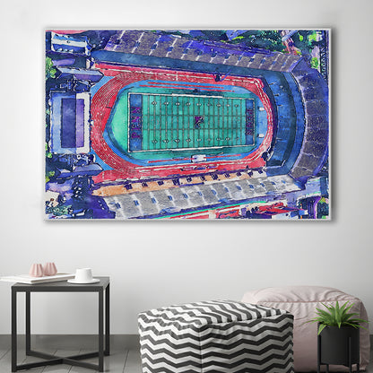 Franklin Field WaterColor, Philadelphia Pennsylvania Watercolor, Sport Art, Gifts for him, Canvas Print Wall Art