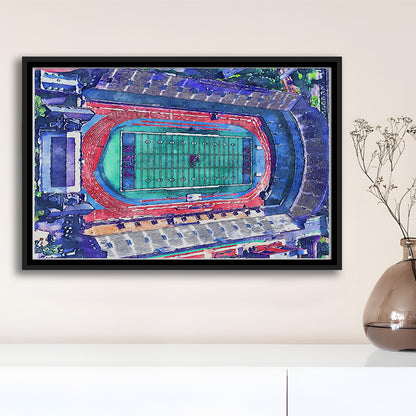 Franklin Field WaterColor, Philadelphia Pennsylvania Watercolor, Sport Gift Art, Framed Canvas Print Wall Art